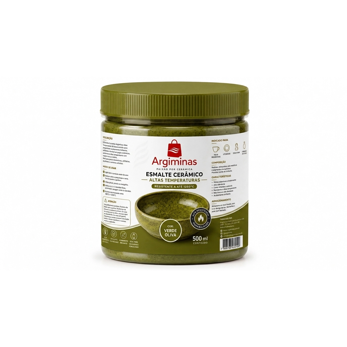 Esmalte Cerâmico Verde Oliva 500ml